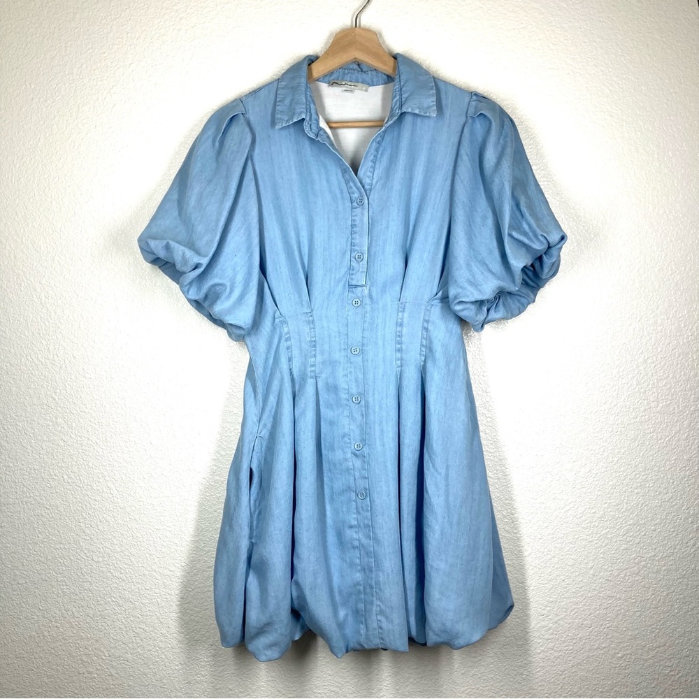 Tart Collections Kara Dress Open Air Blues XS Tencel Rayon Baloon Short Sleeves